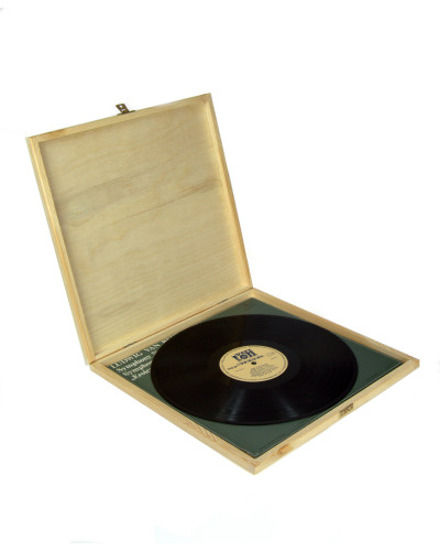 Boîte en bois vinyle plate et carrée